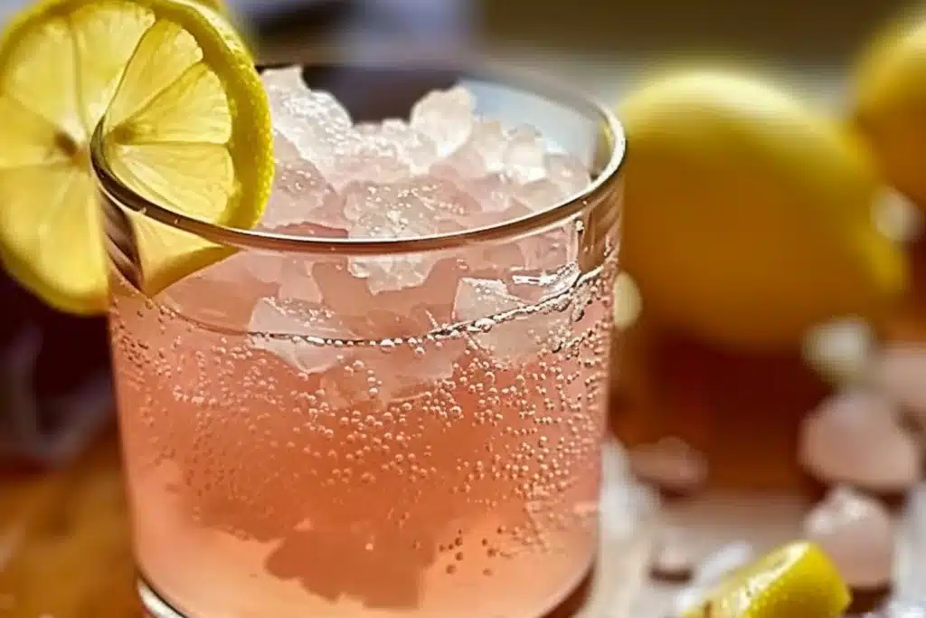 what is the pink salt trick - Himalayan pink salt water with lemon in a glass